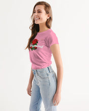 Load image into Gallery viewer, EVERYTHING ROSE 3 LINK UP WOMAN - PINK/WHITE Women&#39;s All-Over Print Tee
