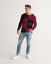 Load image into Gallery viewer, SF WEAR FLAVA  - BURGUNDY/BLACK Men&#39;s All-Over Print Long Sleeve Tee
