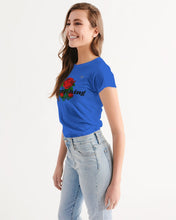 Load image into Gallery viewer, EVERYTHING ROSE 3 LINK UP WOMAN - BLACK/BLUE Women&#39;s All-Over Print Tee
