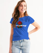 Load image into Gallery viewer, EVERYTHING ROSES 3 LINK UP WOMAN - BLUE/WHITE Women&#39;s All-Over Print Tee
