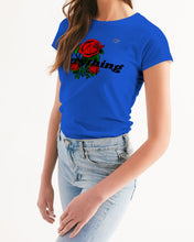 Load image into Gallery viewer, EVERYTHING ROSE 3 LINK UP WOMAN - BLACK/BLUE Women&#39;s All-Over Print Tee
