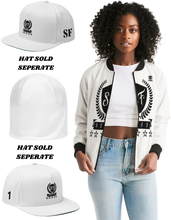 Load image into Gallery viewer, SF WEAR 1 LOGO FEMALE JACKET - BLACK/WHITE Women&#39;s Bomber Jacket
