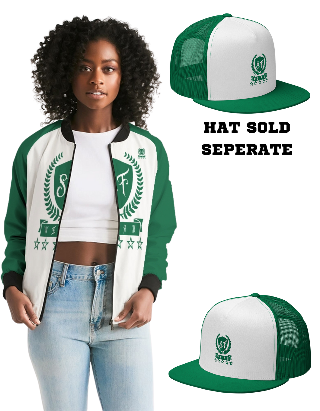 SF WEAR 1 JACKET  - KELLY GREEN Women's Bomber Jacket