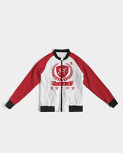 Load image into Gallery viewer, SF WEAR 1 JACKET - RED/WHITE Women&#39;s All-Over Print Bomber Jacket
