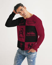 Load image into Gallery viewer, SF WEAR FLAVA  - BURGUNDY/BLACK Men&#39;s All-Over Print Long Sleeve Tee
