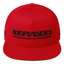 Load image into Gallery viewer, REFUGEES 2.0 HAT - RED Flat Bill Cap
