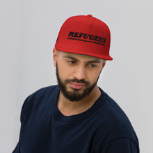 Load image into Gallery viewer, REFUGEES 2.0 HAT - RED Flat Bill Cap
