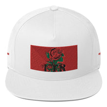 Load image into Gallery viewer, ETR 1 ROSE HAT - WHITE/RED Flat Bill Cap
