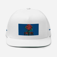 Load image into Gallery viewer, ETR 1 ROSE HAT - WHITE/BLUE Flat Bill Cap
