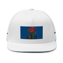 Load image into Gallery viewer, ETR 1 ROSE HAT - WHITE/BLUE Flat Bill Cap
