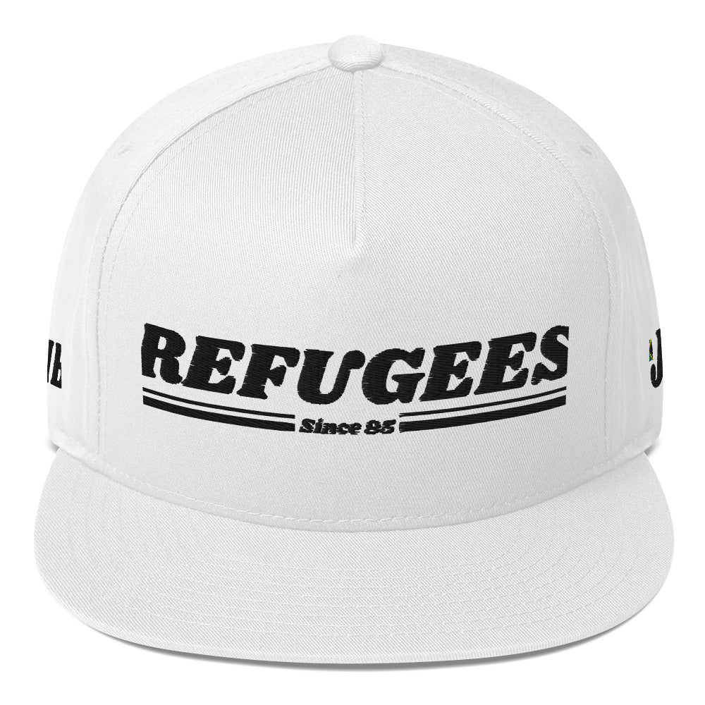 REFUGEES 2.0 HAT - WHITE Flat Bill Cap