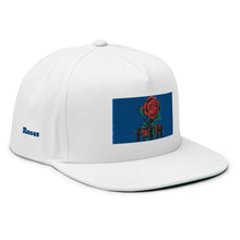 Load image into Gallery viewer, ETR 1 ROSE HAT - WHITE/BLUE Flat Bill Cap
