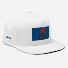 Load image into Gallery viewer, ETR 1 ROSE HAT - WHITE/BLUE Flat Bill Cap
