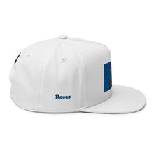 Load image into Gallery viewer, ETR 1 ROSE HAT - WHITE/BLUE Flat Bill Cap
