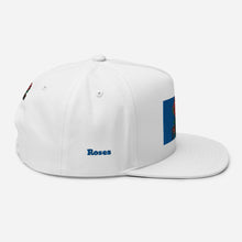 Load image into Gallery viewer, ETR 1 ROSE HAT - WHITE/BLUE Flat Bill Cap
