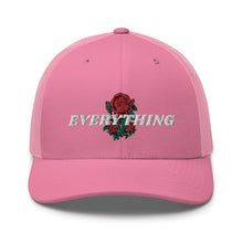 Load image into Gallery viewer, EVERYTHING ROSES 3 LINK UP Trucker hat  - Pink/White
