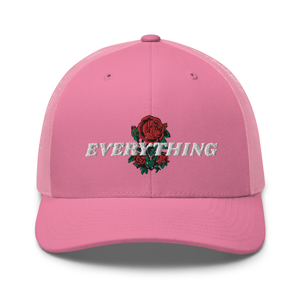 EVERYTHING ROSES 3 LINK UP Trucker hat  - Pink/White