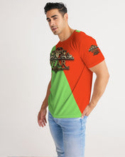 Load image into Gallery viewer, DOUBLE TROUBLE 3D CROSS -ORANGE/SHOCKING GREEN Men&#39;s Tee
