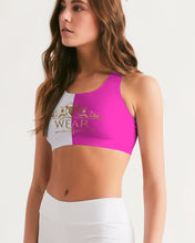 Load image into Gallery viewer, SF WEAR 2 TONE Athletic Wear - Hot Pink/White Women&#39;s Seamless Sports Bra
