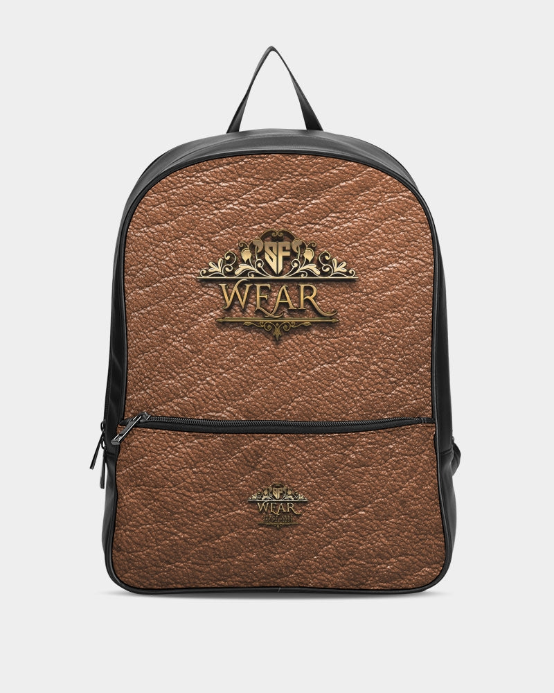 SF WEAR  LEATHER BACKPACK -  BROWN Classic Faux Leather Backpack
