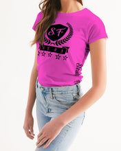 Load image into Gallery viewer, SF WEAR 1 (2.0) - HOT PINK/BLACK Women&#39;s Tee
