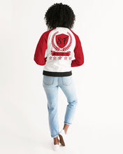 Load image into Gallery viewer, SF WEAR 1 - RED/BLACK/WHITE Women&#39;s Bomber Jacket
