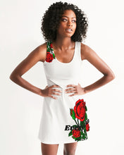 Load image into Gallery viewer, ETR TANK ROSES - WHITE/BLACK Women&#39;s Racerback Dress
