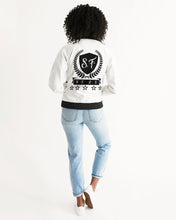 Load image into Gallery viewer, SF WEAR 1 LOGO FEMALE JACKET - BLACK/WHITE Women&#39;s Bomber Jacket
