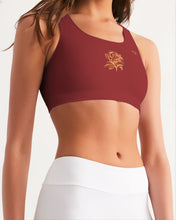 Load image into Gallery viewer, GOLDEN ROSE - BURGUNDY TOP Women&#39;s Seamless Sports Bra
