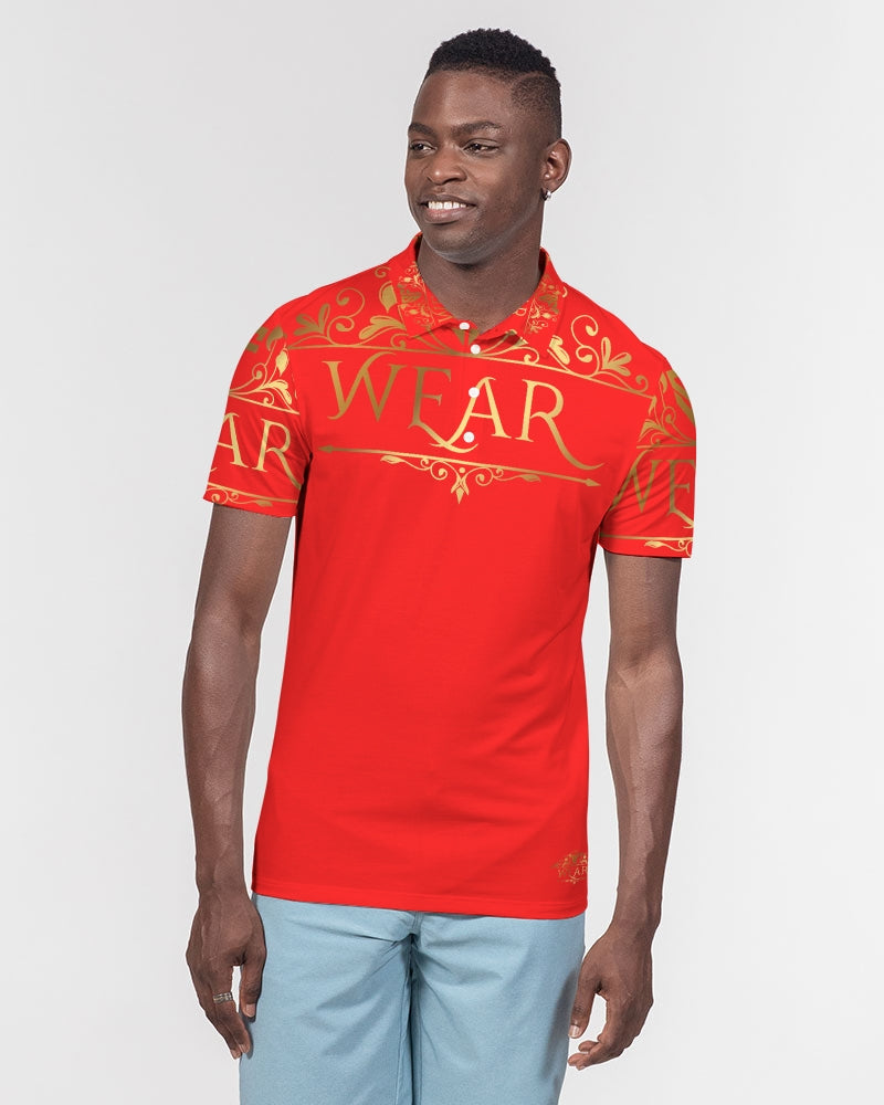 SF WEAR POLO UPPER GOLD -RED Men's Slim Fit Short Sleeve Polo