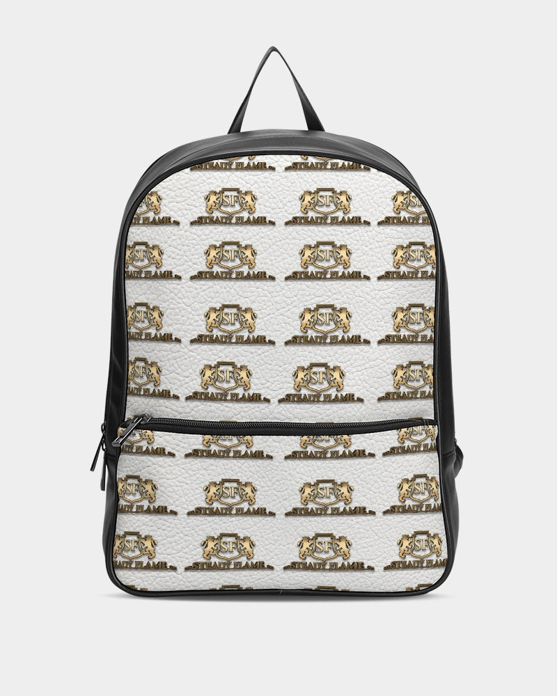 STEADYFAME  LEAUTHER BACKPACK - WHITE Classic Faux Leather Backpack