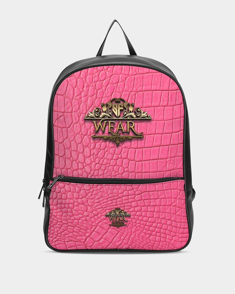 SF LEATHER BACKPACK - PINK Classic Faux Leather Backpack