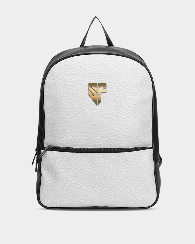 White faux leather discount backpack