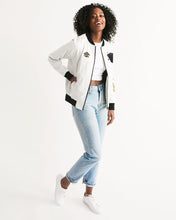 Load image into Gallery viewer, LIFE A GAMBLE. LETS PLAY - WHIE FEMALE JACKET Women&#39;s Bomber Jacket
