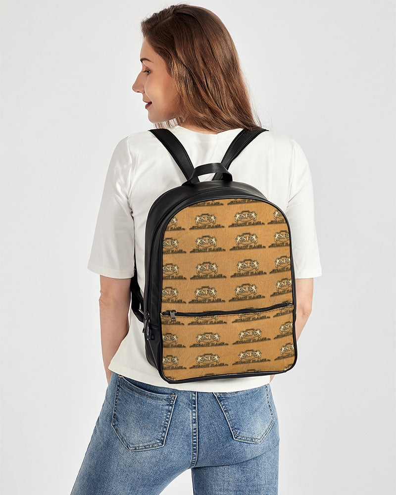 buy leather flame backpack STEADY FLAME LEATHER BACKPACK -BROWN Classic Faux Leather Backpack – S.F  Wear