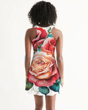 Load image into Gallery viewer, ROSE FLOWERY DRESS - WHITE Women&#39;s All-Over Print Racerback Dress
