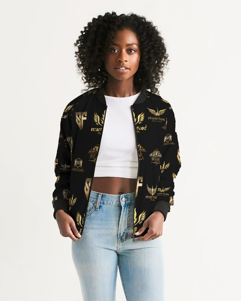 FULLY LOGO JACKET FEMALE - BLACK Women's Bomber Jacket