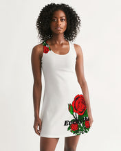 Load image into Gallery viewer, ETR TANK ROSES - WHITE/BLACK Women&#39;s Racerback Dress
