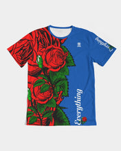 Load image into Gallery viewer, RIGHTSIDE FULLY ROSES  - BLUE/BLUE Men&#39;s Tee
