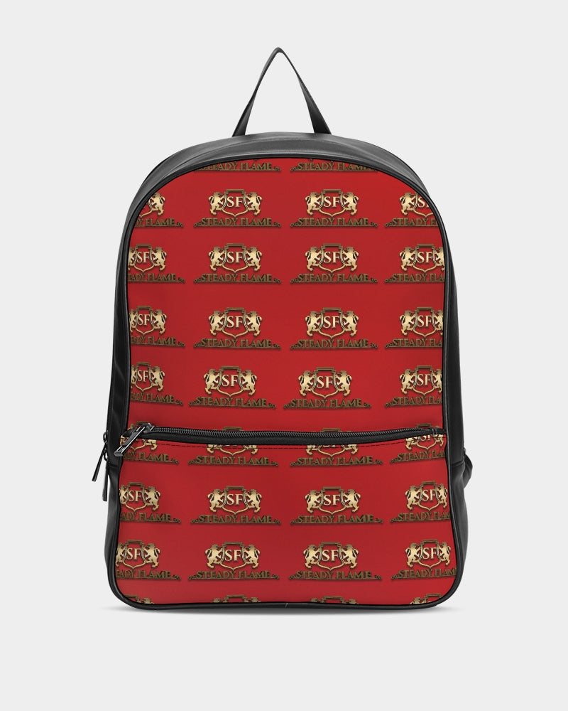 STEADYFAME  LEAUTHER BACKPACK - RED Classic Faux Leather Backpack