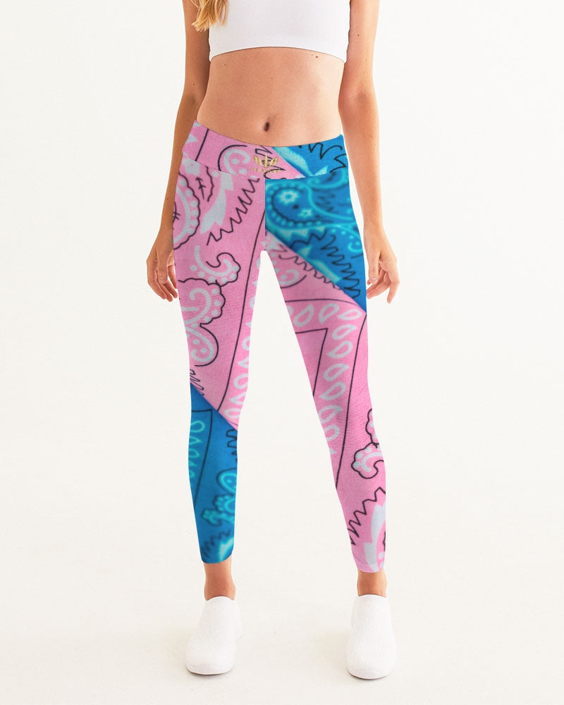 2 TONE BANDANA - PINK/BLUE Women's Yoga Pants