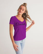 Load image into Gallery viewer, CONCRETE ROSE GOLD - PURPLE Women&#39;s V-Neck Tee
