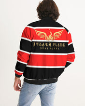 Load image into Gallery viewer, 13 (STEADY FLAME 3 TONE) - RED/BLACK/WHITE Men&#39;s Bomber Jacket
