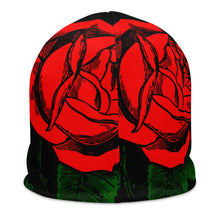 Load image into Gallery viewer, BLACK ROSE BEANIE
