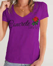 Load image into Gallery viewer, CONCRETE ROSE GOLD - PURPLE Women&#39;s V-Neck Tee

