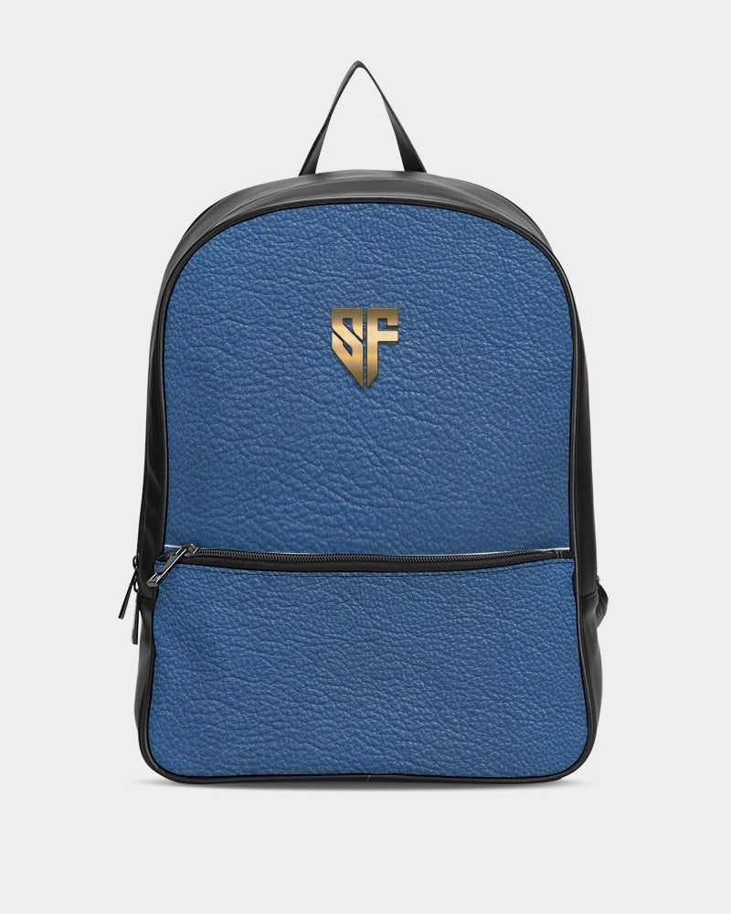 SF BLUE LEATHER - BACKPACK Classic Faux Leather Backpack