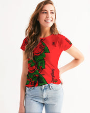 Load image into Gallery viewer, EVERYTHING ROSES 2.0 FEMALE - RED/BLACK Women&#39;s Tee
