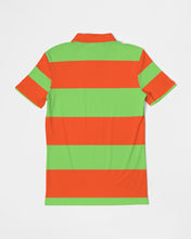 Load image into Gallery viewer, SF 2 TONE POLO - SHOCKING COLOR GREEN/ORANGE Men&#39;s Slim Fit Short Sleeve Polo
