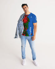 Load image into Gallery viewer, RIGHTSIDE FULLY ROSES  - BLUE/BLUE Men&#39;s Tee
