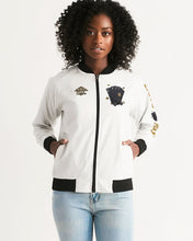 Load image into Gallery viewer, LIFE A GAMBLE. LETS PLAY - WHIE FEMALE JACKET Women&#39;s Bomber Jacket
